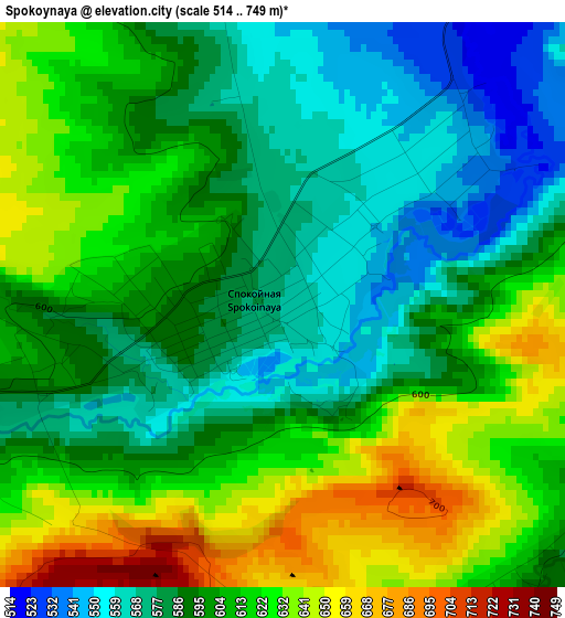 Spokoynaya elevation map