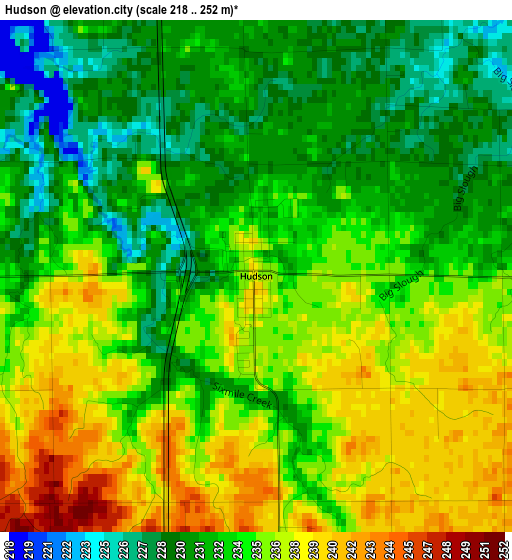 Hudson elevation map