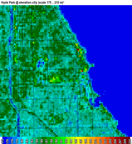 Hyde Park elevation map