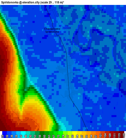 Spiridonovka elevation map