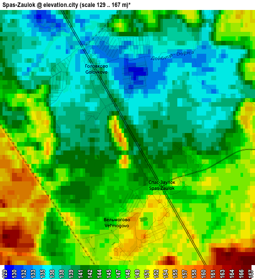 Spas-Zaulok elevation map