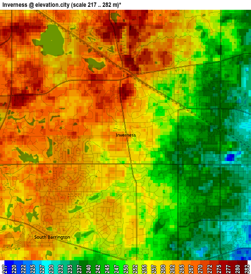 Inverness elevation map