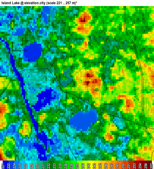 Island Lake elevation map