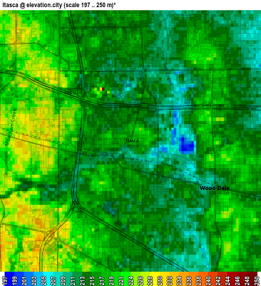 Itasca elevation map