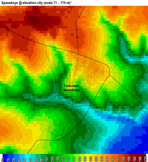 Spasskoye elevation map