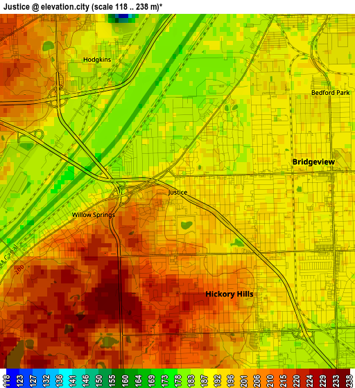 Justice elevation map