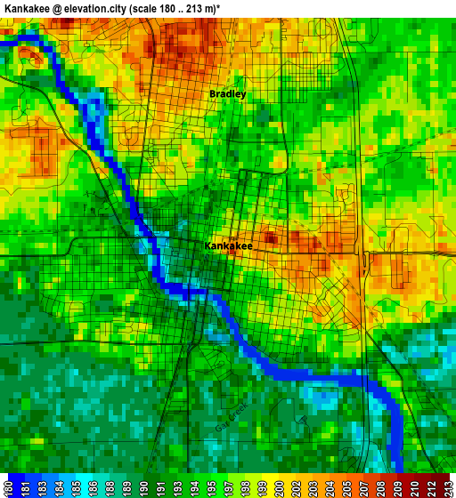 Kankakee elevation map