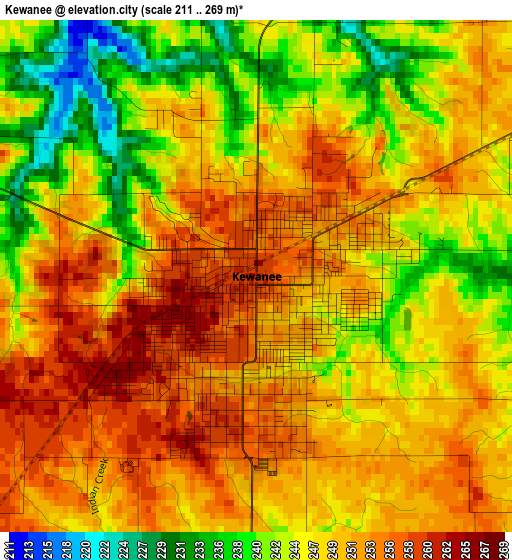 Kewanee elevation map