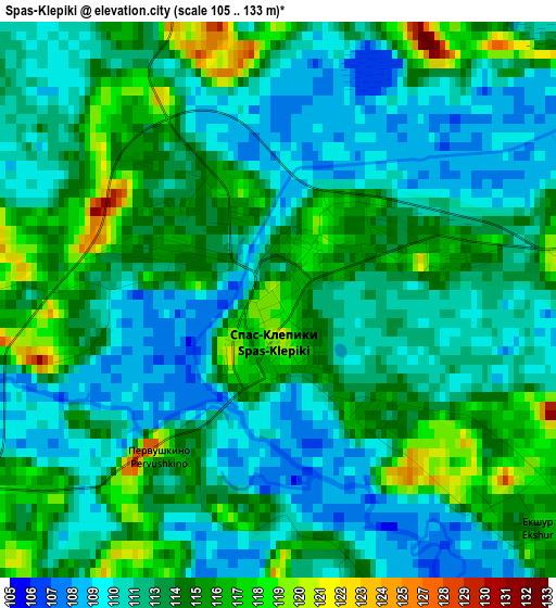 Spas-Klepiki elevation map