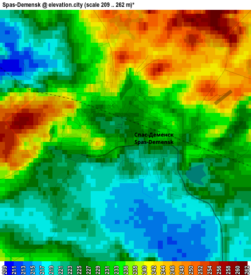 Spas-Demensk elevation map