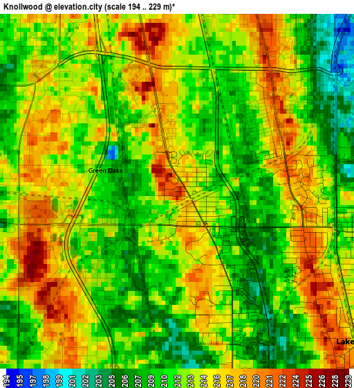 Knollwood elevation map