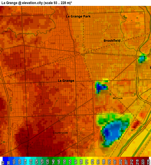 La Grange elevation map