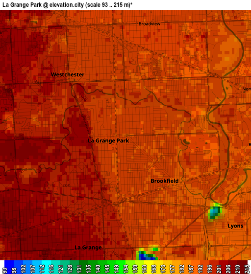 La Grange Park elevation map