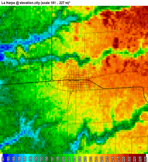 La Harpe elevation map