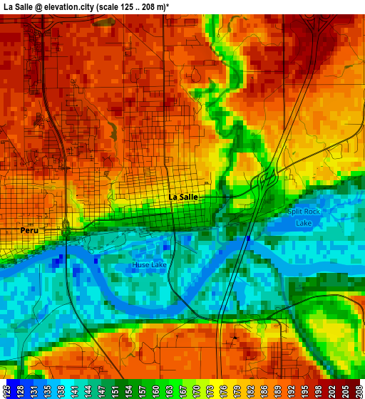 La Salle elevation map