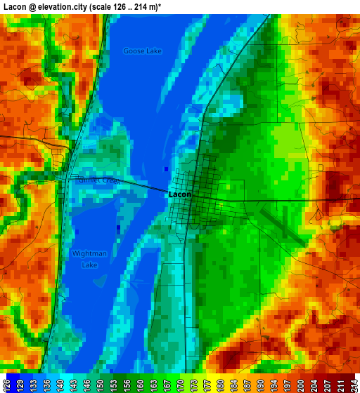 Lacon elevation map