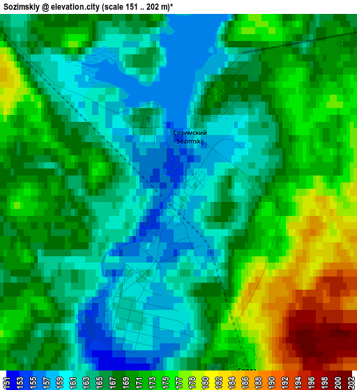 Sozimskiy elevation map