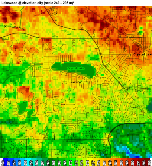 Lakewood elevation map