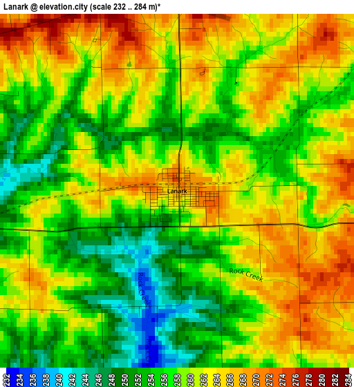 Lanark elevation map