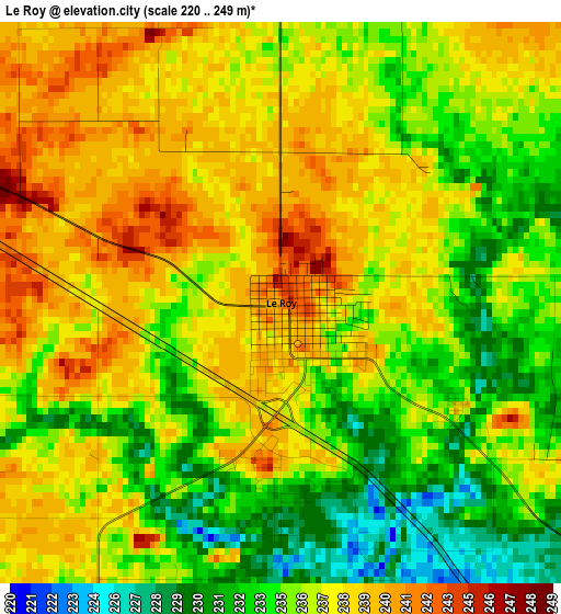 Le Roy elevation map