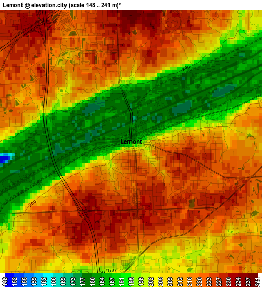 Lemont elevation map