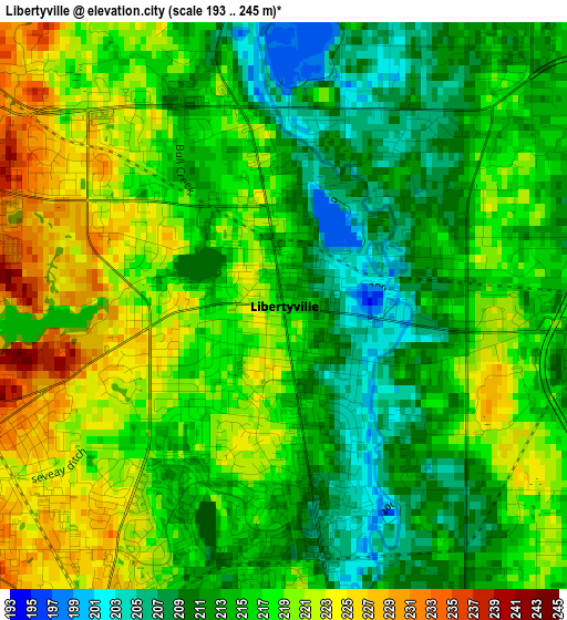 Libertyville elevation map