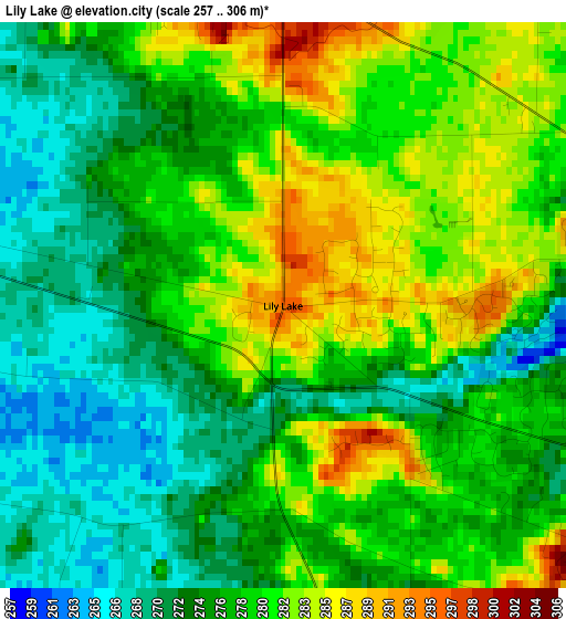 Lily Lake elevation map