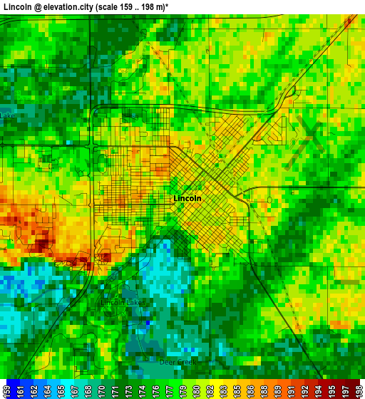 Lincoln elevation map