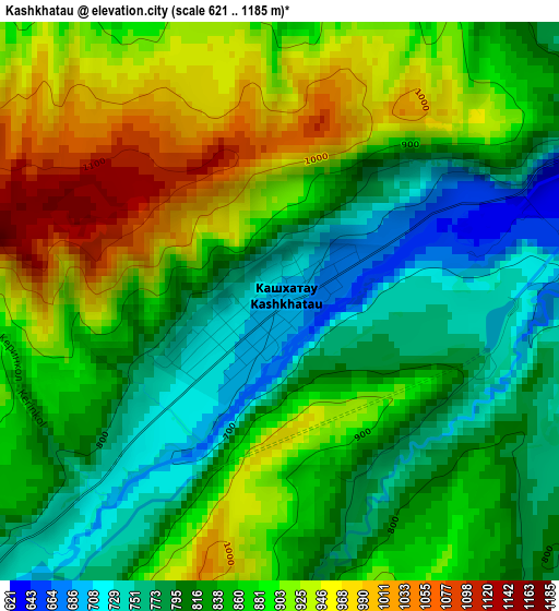 Kashkhatau elevation map