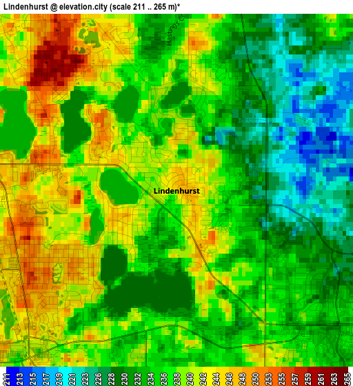 Lindenhurst elevation map