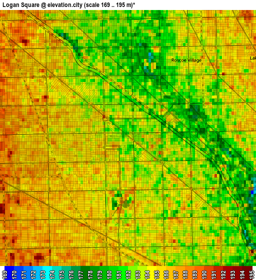 Logan Square elevation map