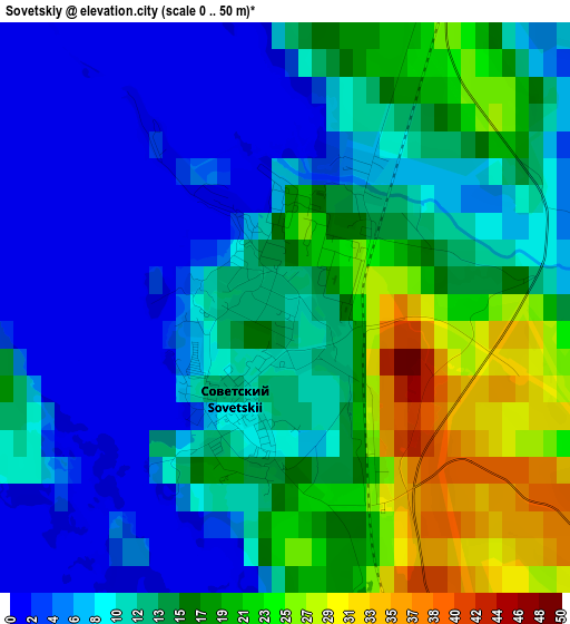 Sovetskiy elevation map