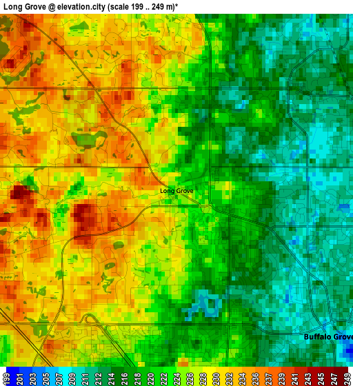 Long Grove elevation map