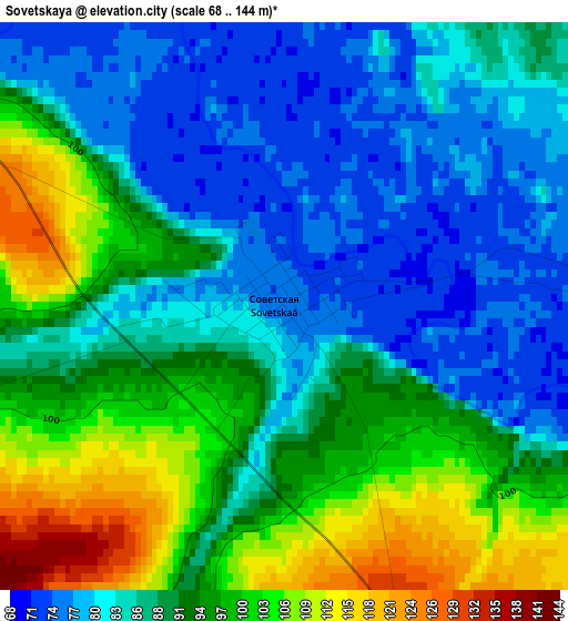 Sovetskaya elevation map