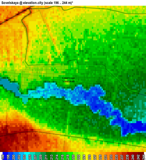 Sovetskaya elevation map