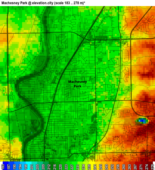 Machesney Park elevation map