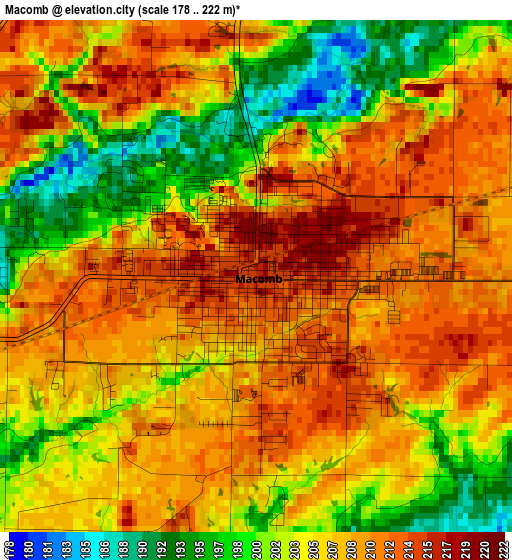 Macomb elevation map