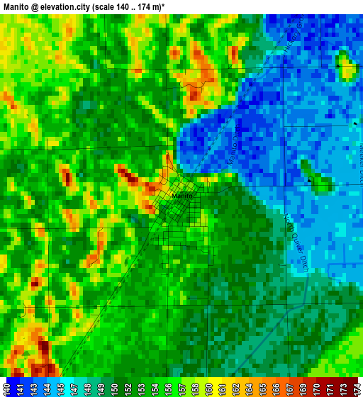 Manito elevation map