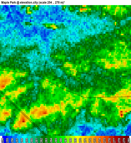 Maple Park elevation map