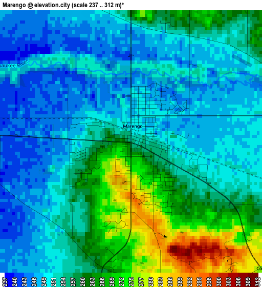 Marengo elevation map