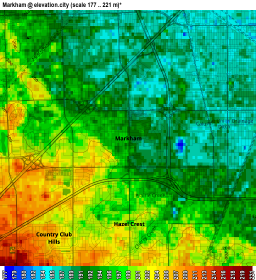 Markham elevation map