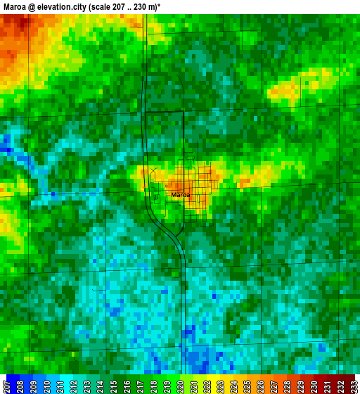 Maroa elevation map