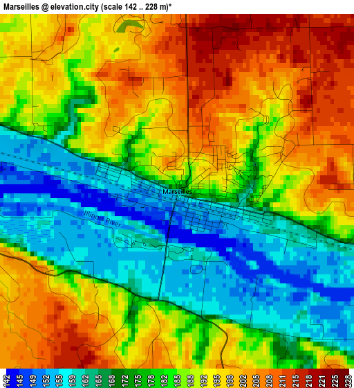 Marseilles elevation map