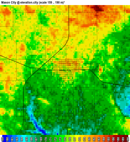 Mason City elevation map