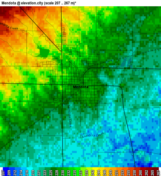 Mendota elevation map