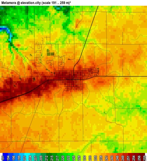 Metamora elevation map