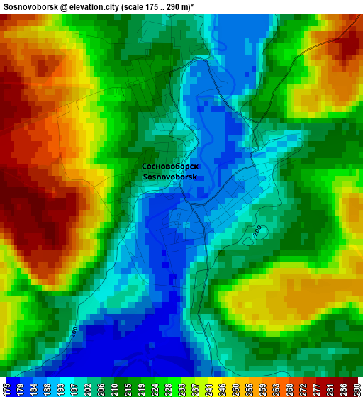 Sosnovoborsk elevation map