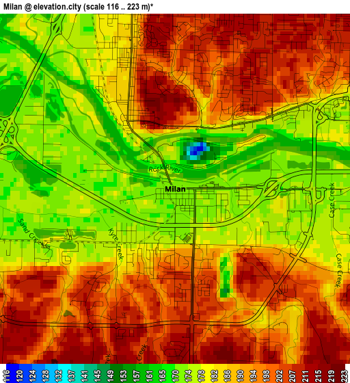 Milan elevation map