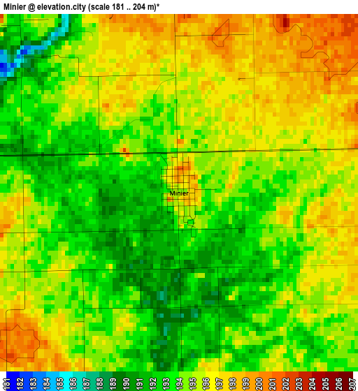 Minier elevation map