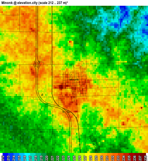 Minonk elevation map